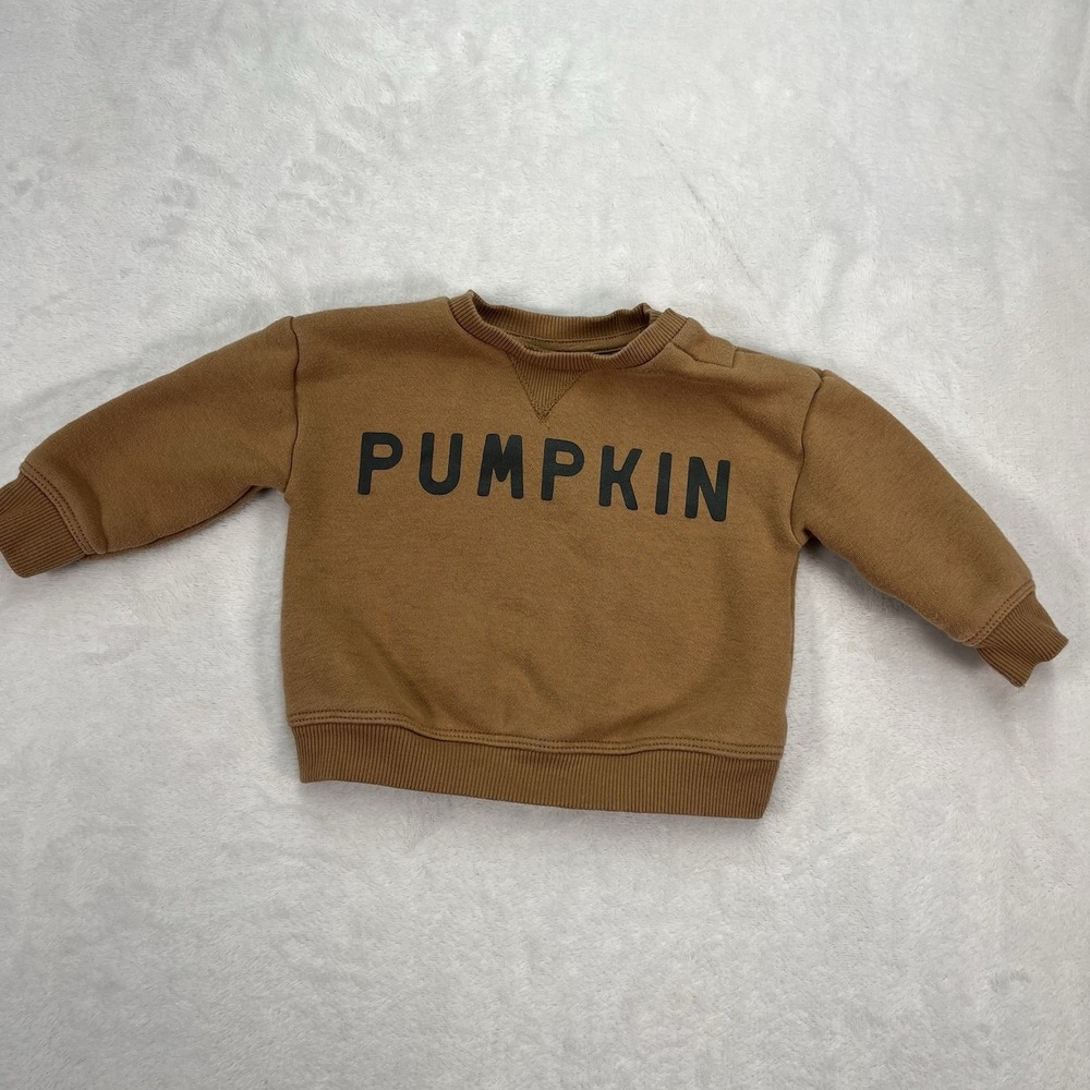 Little Co Organic Cotton Crewneck Sweater Unisex Baby Newborn Pumpkin Fall